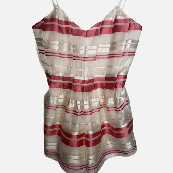 J.O.A. Los Angeles Romper Size M Pink White Striped Candy Stripes Sleeveless - Picture 5 of 15